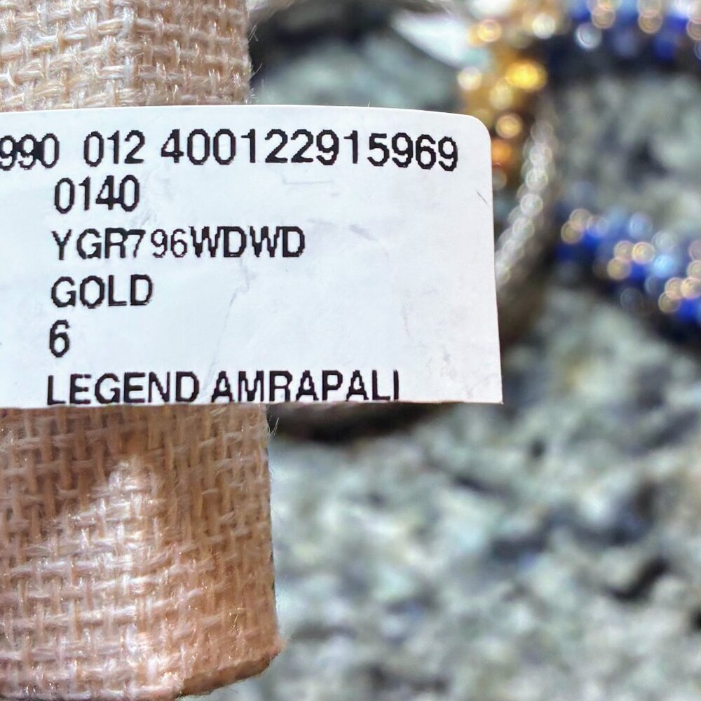 18K Yellow Gold Legend Amrapali Ring with Diamond Inlays - Picture 3 of 4